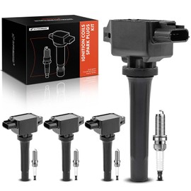 A-Premium Set of 4 Ignition Coil Pack and Iridium Spark Plugs Compatible with Mazda CX-5 2013-2018, 3 2012-2019, 3 Sport 2014 2016-2018, 6 2014-2017, MX-5 Miata 2016-2018, CX-3 2016-2020