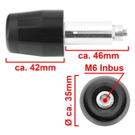 Area1 Universal Motorcycle Scooter Handlebar Ends Handlebar Weights Vibration Damper for Handlebars with 17.5-21 mm Inner Diameter, Black, Compatible with KSR