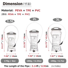 Azarxis Hydration Bladder Water Reservoir Leakproof 1.5L 2L 3L, BPA Free Hydration Pack Replacement for Running Walking Hiking Biking Climbing Cycling (White, 2L)