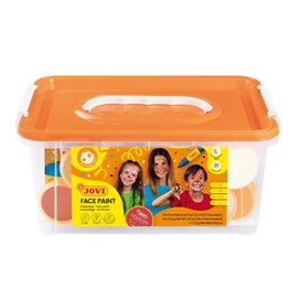Jovi - Face Paint Schoolpack set 12 jars 8ml with assorted colors + cosmetic pencil + 8 sponges, body paint, make up