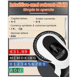 Memoking Embossing Label Maker Machine-E975 3D Embossed Label Maker with 3 Rolls Emboss Tapes, Handheld Vintage Embosser, Lettering Embossing Label Maker for Home, Office and DIY (Black)