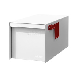 Adoorn Post Mount Mailboxes, 9.5 x 9.5 x 19.5 (HxWxD) Large, Galvanized Steel Modern Mailbox, for Daily Letters, Magazines and Packages, Weatherproof with Front Access Door - White