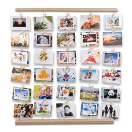 Uping Collage Picture Frame, Photo Wall, Collage Picture Frame, Photo Line, Wooden Picture Frame in Clothesline Look