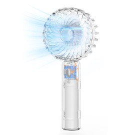 Portable Mini Handheld Fan,Transparent Design Small Fan Adjustable USB Rechargeable 3 Speed Powerful Eyelash Fan For Stylish Kids Girls Women Men Indoor Outdoor Travelling (Transparent Colorless)