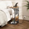 HLDIRECT C Shaped End Table with Charging Station, Couch Side