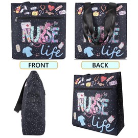 Degpum Nurse Tote Bag Large Waterproof Reusable Tote Bag,Nurse Bag for Work, Fashion Nylon Satchel,Nurse Gifts for Women Men Nurse Appreciation Gifts