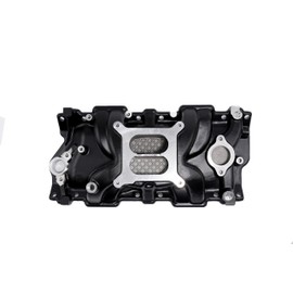 DEEPMOTOR Aluminum 1956-1986 Dual Plane intake manifold for SBC Small Block Chevy 350 400 (Black)