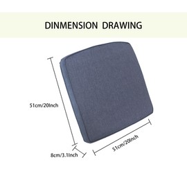 Goodgoods 20x20 inch Patio Chair Cushion 2/Pack Resilient Foam Filling Water Repellent Stain-Resistant UV Resistant Weather Resistant with Zipper for Patio Furniture Sky