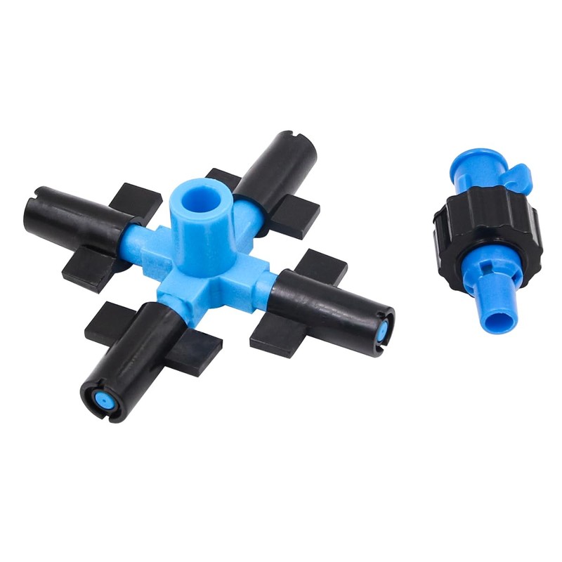 ZONADAH Automatic Drop Irrigation Sprayer 4 Way Cross Atomizing Nozzle