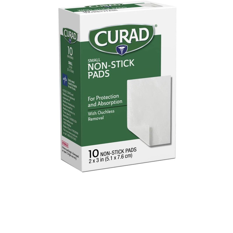 CURAD Sterile Nonstick Pads, 2" x 3", Not Made From