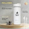TRAVEL BREW Portable Travel Kettle with Tea Infuser- Mini Electric