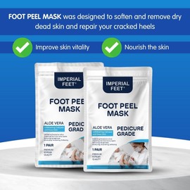 Pedicure Grade Foot Masks That Remove Dead Skin | Smooth and Soften Foot Peel mask for Dry Cracked feet Premium | Callus Removal | Imperial Feet