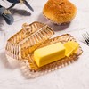 Champagne Color Glass Butter Dish with Lid, Covered Butter Stick