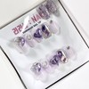 Purple Aurora Princess handmade nail tips - short ballerina /