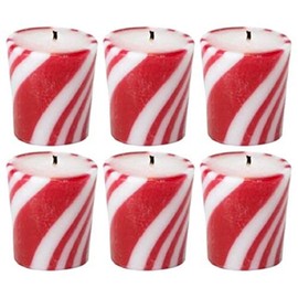 Biedermann & Sons Candy Cane Striped Peppermint Scented Votive Candles, Box of 6