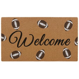 Bmotaso Football Welcome Door Mat, Front Door Welcome Mat for Indoor Outdoor Entrance, Rustic Artificial Coir Doormat Rug for Porch Patio Kitchen Decor 30x17in