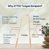 Pure Copper Tongue Scraper with Travel cases for Adults and