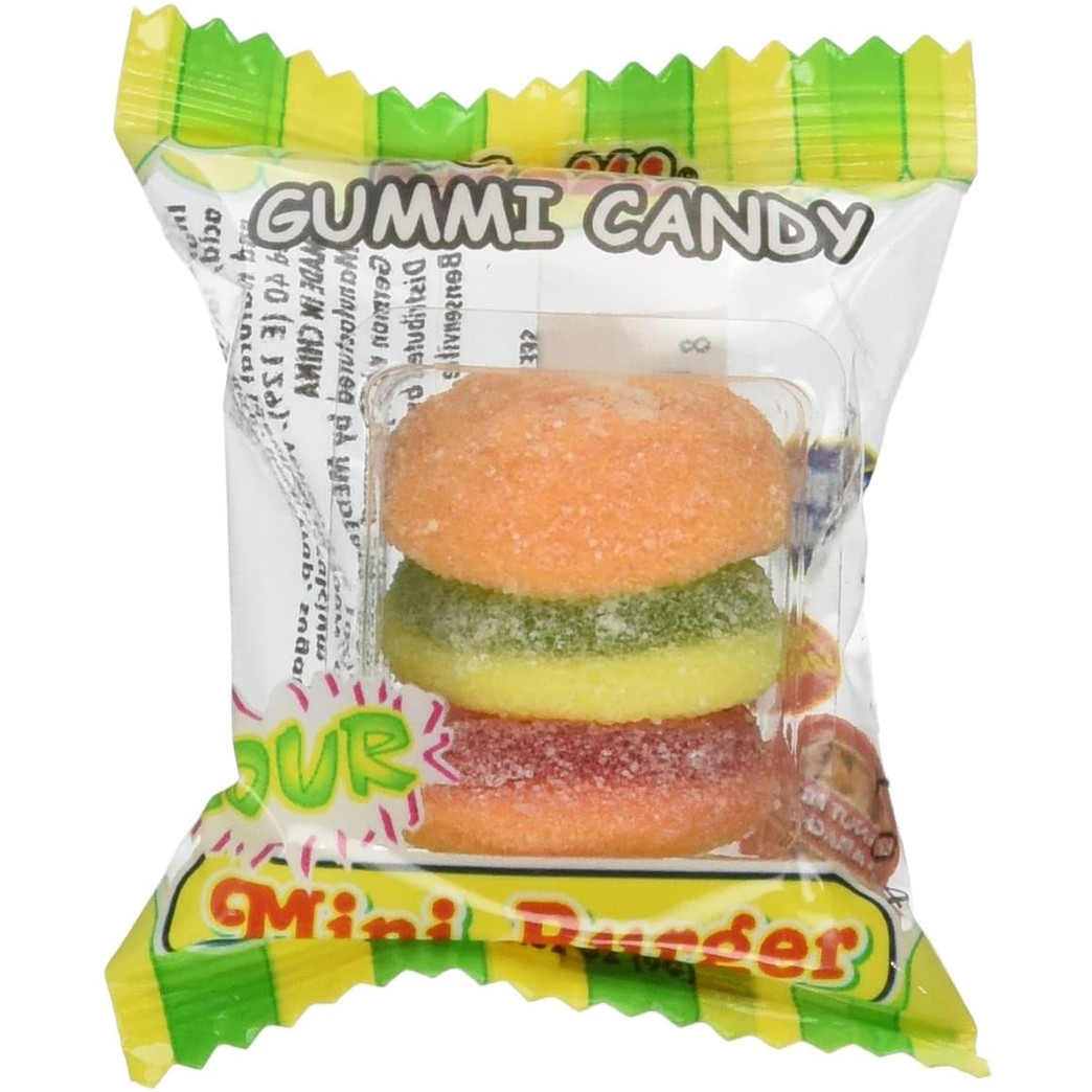 EFruitti Sour Gummy Burger - Mini Gummi Hamburger 60 Pieces
