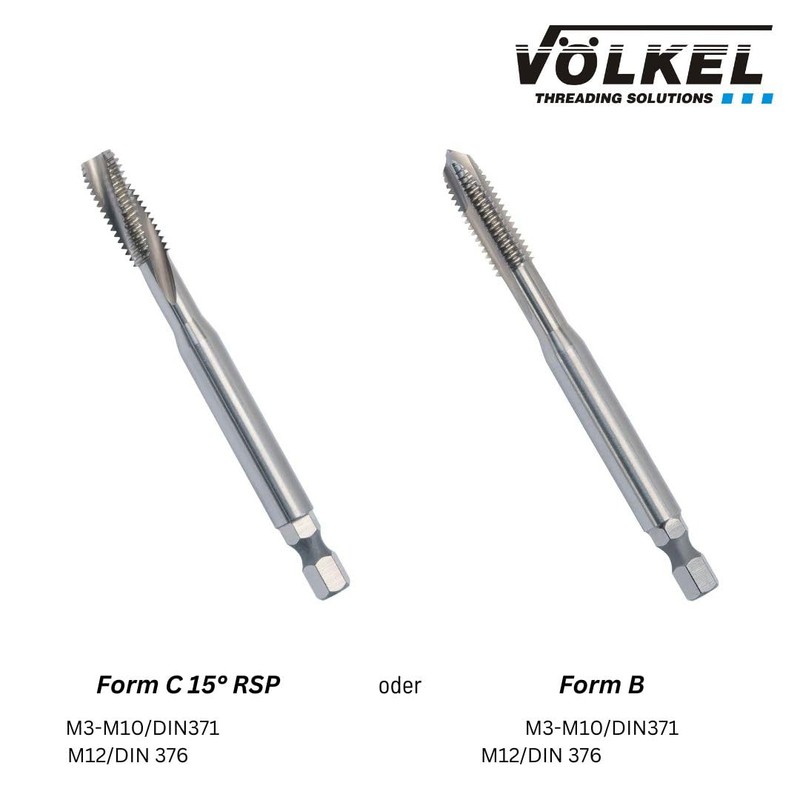 Völkel HexDrive Machine Tap (Hex Socket) 1/4 Inch Bit, HSS-E,