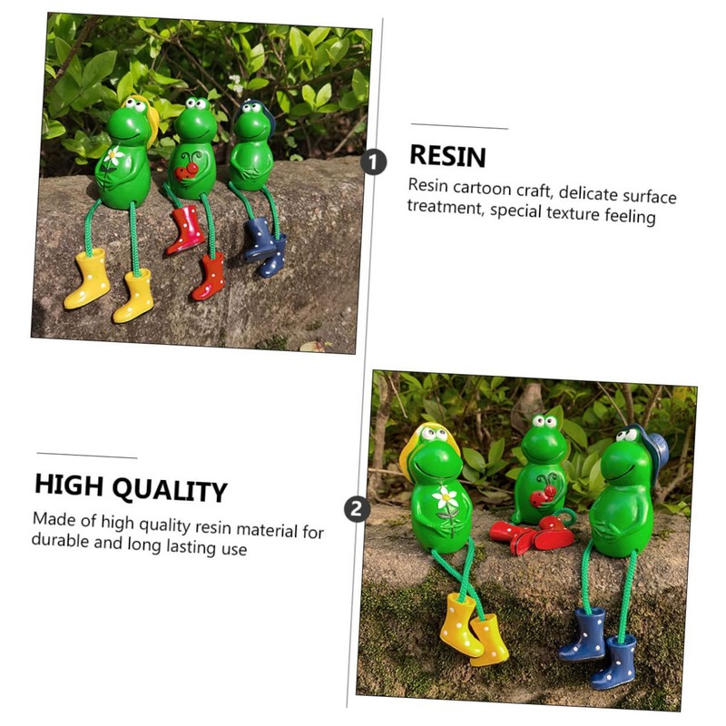 LABRIMP Resin Frog-Shaped Ornaments 3 Pack Decorative Craft Living Space