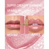 Dark Red Sparkling Glitter Lipstick, Long Lasting Shimmer Metallic Lipstick