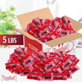 Twists Strawberry Flavored Individually Wrapped Bulk Candy Pack for Party Favors, Birthdays, and Giveaways - Delicious Red Small Licorice Candy Treats Satisfy Sweet Tooth Cravings, 5lb