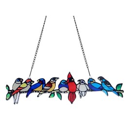Multicolor Birds Ornaments Stained Glass Suncatcher Window Hanging Art Ornaments for Home Decoration and Gifts