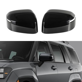 Side Mirror Covers Compatible with Hyundai Santa FE 2025 2024 Gloss Black ABS