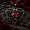 REDSUN - Collar de mano con esqueleto y corazón negro