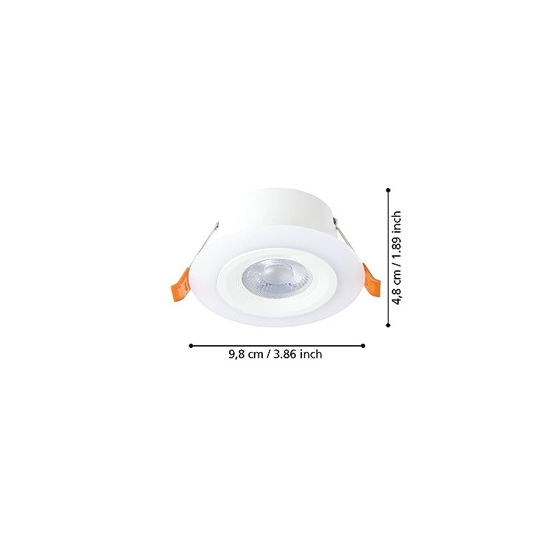 EGLO Set of 3 LED Recessed Spotlights, Calonge, Ceiling Spotlight,