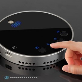 eppfun SK001 MAX Bluetooth Speakerphone with Mic, 360° Voice Coverage Conference Microphone for Home Office, Smart Voice Enhancement, Compatible with Zoom, MS Team, Skype