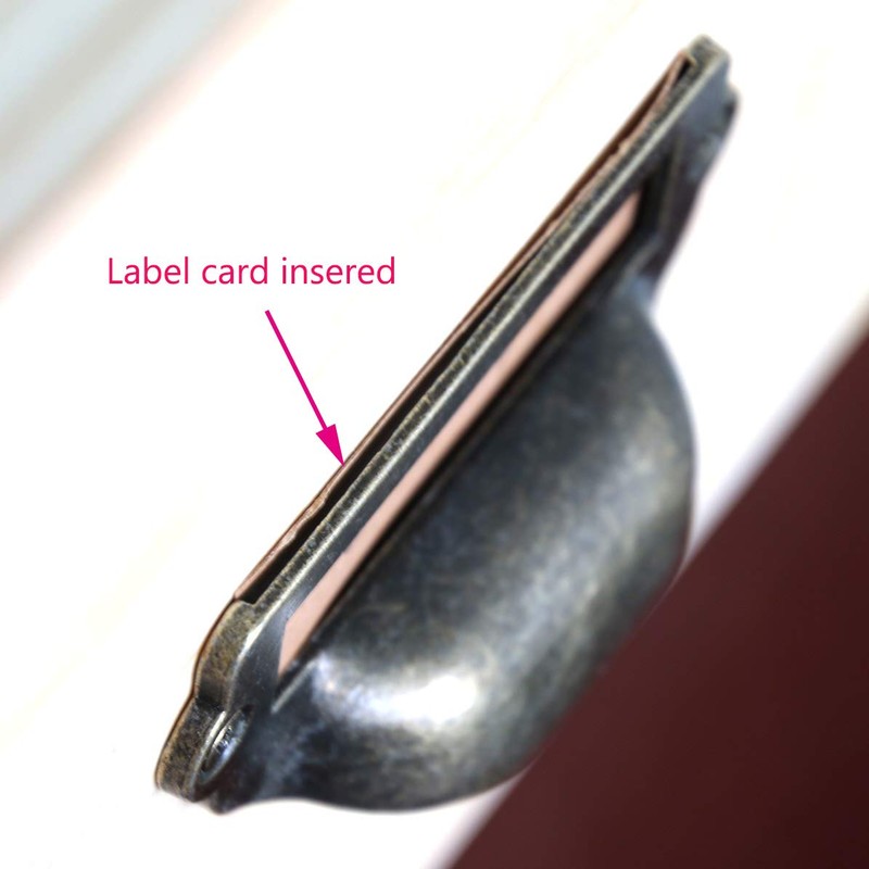 LXZ 8 PCs Antique Brass Card Holder Drawer Pull/Label Tag