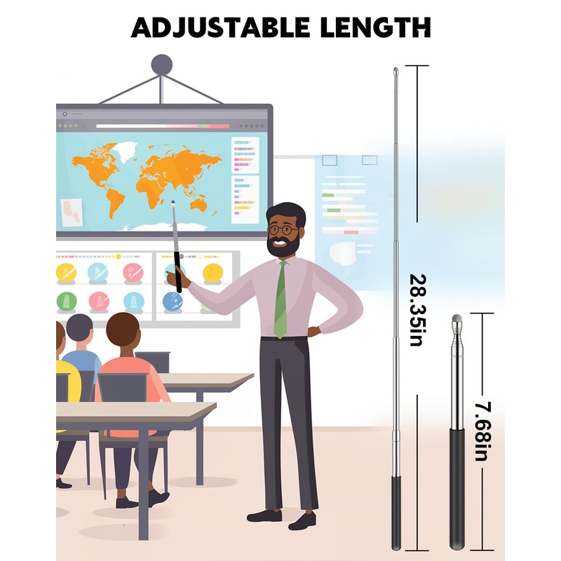 Telescoping Poiner Stick for Classroom Teacher Kids Reading, Dumero Retractable