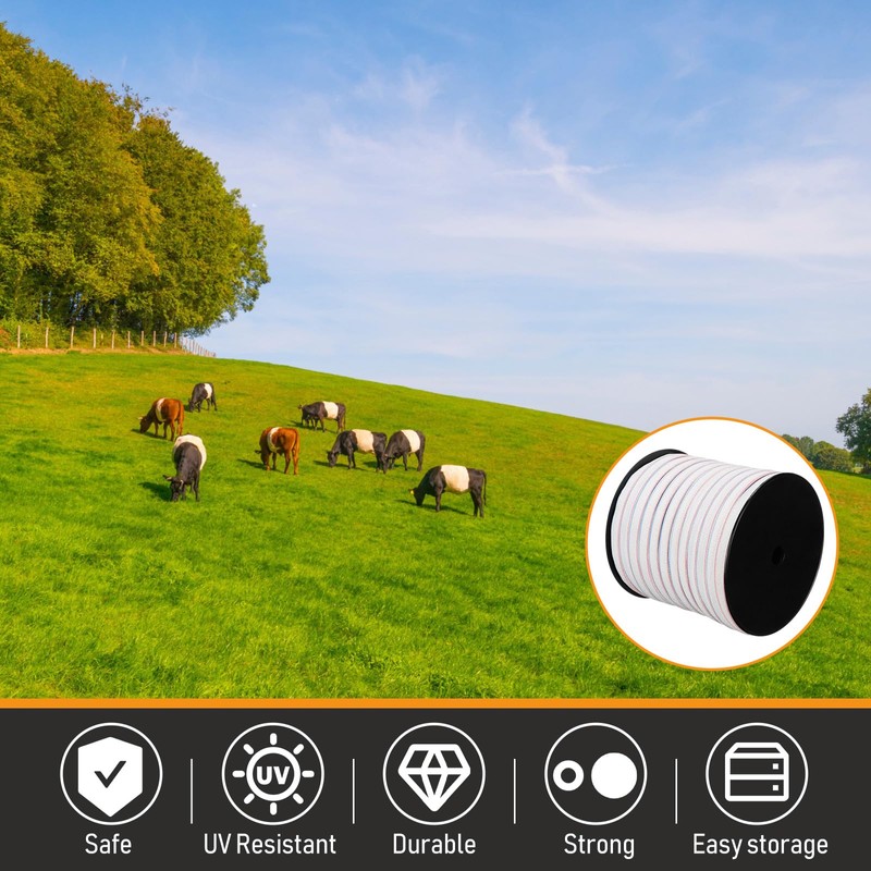Wowangce 1 Roll 3/4 Inch x 2000 ft Electric Fence