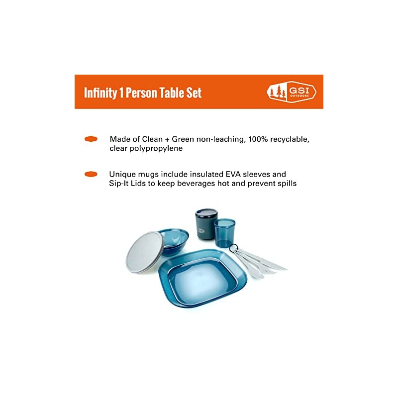 GSI Outdoors Infinity 75381 Crockery Set for 1 Person Blue
