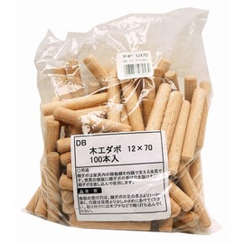 和気産業(Waki Sangyo) 木工ダボ 約100個 12×70mm DB-027