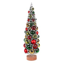 Vickerman 18" Vintage Tabletop Frosted Green Artificial Christmas Tree, Red, Frosted Green, Gold Ornament - Faux Christmas Tree - Seasonal Indoor Home Decor