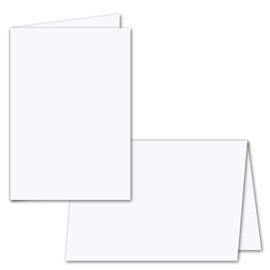 100 x Foldable Insert Paper for B6 Double Cards - Bright White - 168 x 224 mm (112 x 168 mm Folded) - Ideal for Printing with Ink and Laser - Matte Paper by Gustav Neuser