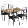 Jojoka Dining Set Table with Upholstered Chairs for 4, Small