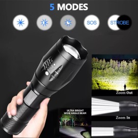 EbeyeXpress Super-Bright LED Tactical Military LED Flashlight Torch 5 Modes Zoomable