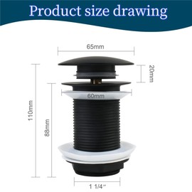 Pop Up Sink Plug Slotted,Slotted Bathroom Waste Plug,Universal Chrome Drain Valve for Sinks and Wash Basins Bathroom Bathtub