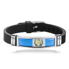COMTRUDE Guatemala National Flag Bracelets for Men Adjustable Silicone Wristband Bracelet for Patriotic Holiday Activity Gifts for Women