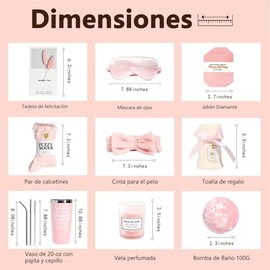 Regalos de Cumpleaños para Mujeres, Paquete de Cuidado Personal para mujeres, Regalos para Mujer Amiga Mama Esposa, Regalo San Valentin Caja de Rgalo Aniversario (rosa)