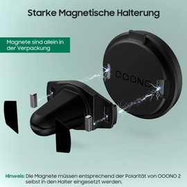 Berrihop Magnetic Car Air Vent Mount for OOONO NO2, Solid Metal Car Mount with Built in Magnets, Compatible with OOONO CO-Driver NO2 Speed Camera Alarm