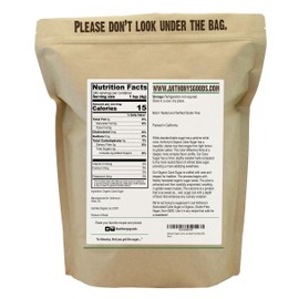 Anthony's Organic Cane Sugar, 3 lb, Granulated, Gluten Free & Non GMO