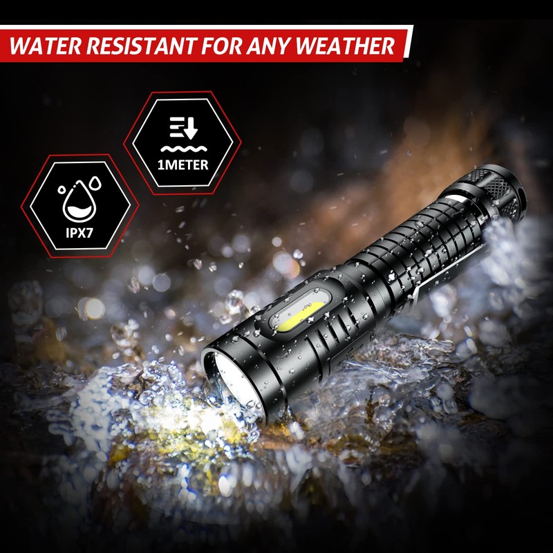 axefury Flashlight, Rechargeable Magnetic LED Flashlight High Powered 1300 Lumens,Tactical