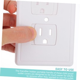 Mipcase 4Pcs Childproof Socket Covers French Style Outlet Plug Protectors for Safety Durable Material Prevents Dust Accidental Touching for Home Office Use