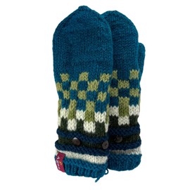 Agan Traders Women's 2024 Assorted Women's Knit Wool Thick Beanie Hat Mitten Fingerless Glove Warm Fleece Lined Himalaya (1402 M, BL,)