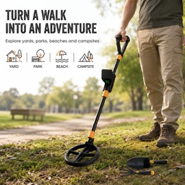 Handheld Metal Detector for Treasure Hunting - Waterproof Search Coil and Adjustable Sensitivity for Beaches and Parks