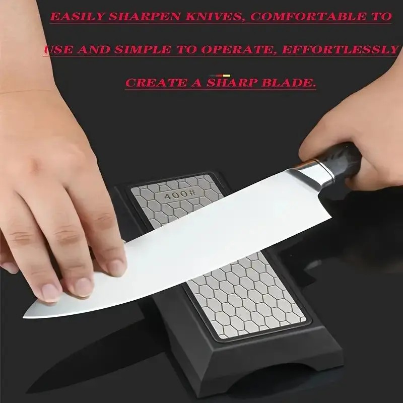 Diamond Double-Sided Sharpening Stone for Kitchen Knives 400#/1000# Coarse and